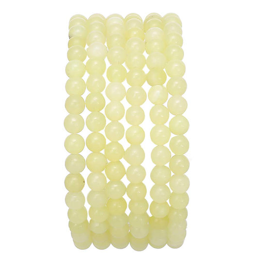 BEADIA Natural Lemon Jade Stone Round Loose Semi Gemstone Beads for Jewelry Making 4MM 38cm/Strand