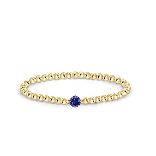 Free bird December Birthstone Bracelet Dainty Gold Beaded Bracelet Tanzanite Jewelry Gift for Christmas