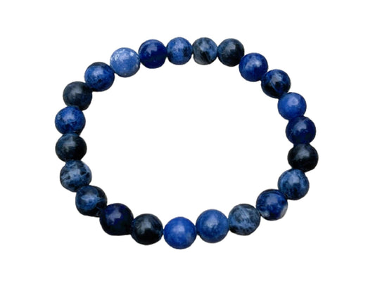 GAF TREASURES Sodalite Crystal Bead Bracelet 8mm, Genuine Sodalite Stretch Gemstone Bracelet, Healing Crystal Bracelet, Gift for Men & Women (1)