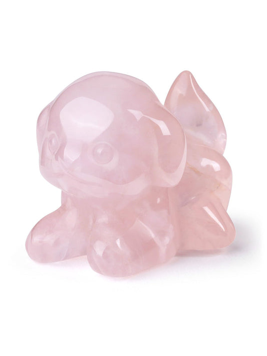 CrystalTears Rose Quartz Crystal Dog Figurine, 1.5” Healing Gemstone Dogs Puppy Statue Ornament for Home Office Decor, Cute Lucky Pink Crystals Dogs Gifts for Gifts for Women Dog Lovers Men Christmas