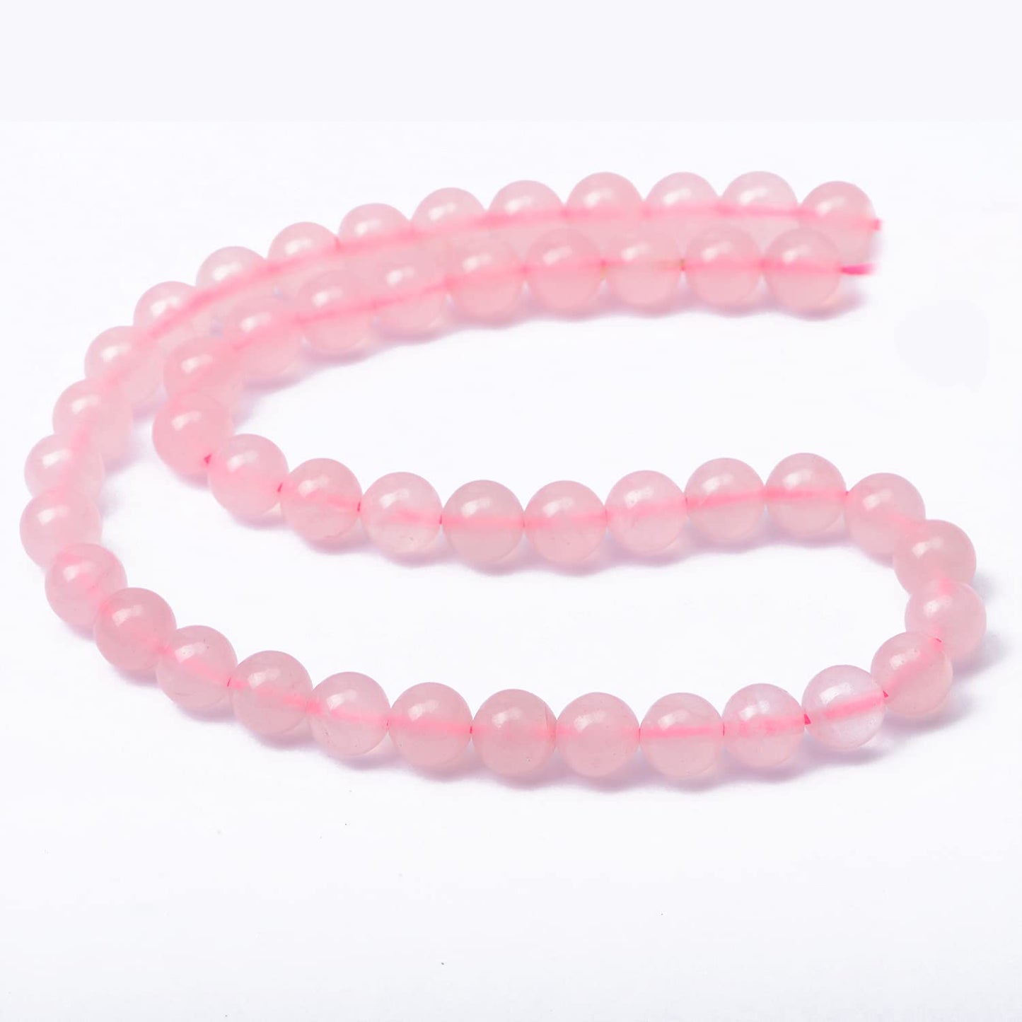 AD Beads Natural Gemstone Round Loose Beads 15" for Bracelet Necklace Earrings Jwelery Making Crafts DIY (8mm, Rose Quartz)