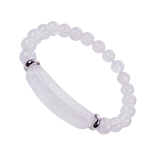 EDEN'S CALL 8mm Healing Crystal Beads Stretch Bracelet Handmade Good Luck Energy Chakra Stone Beaded Bangle, Rock Quartz