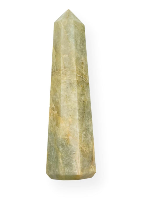 WholesaleGemShop 3 Inch (70 mm) Gemstones Aquamarine Obelisk Tower Jumbo Facet Aura Rock Crystal Natural Polished Earth Wand Spirit