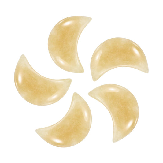 MECCANIXITY 5 Pcs Moon Crystal Worry Stone, 0.5 Inch Length Natural Topaz Moon Gemstone Bulk, Carved Pocket Stones for Meditation Balancing Pendant Decor