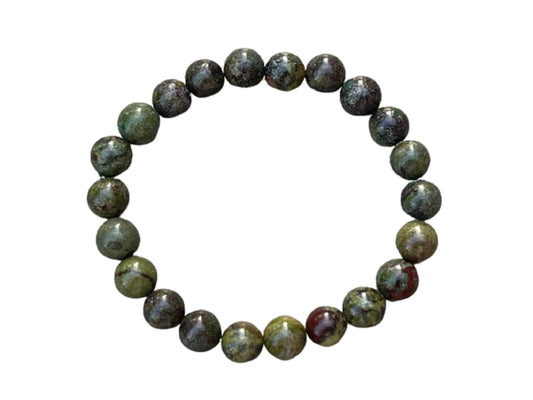 GAF TREASURES Dragons Blood Jasper Crystal Bead Bracelet 8mm, Genuine Dragons Blood Jasper Stretch Gemstone Bracelet, Healing Crystal Bracelet, Gift for Men & Women (1)