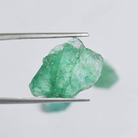 GEMHUB Loose Gemstones For Jewelry Making 26.50 Carat 3 Pcs Raw Green Emerald Natural Gemstones for Jewelry Pendants