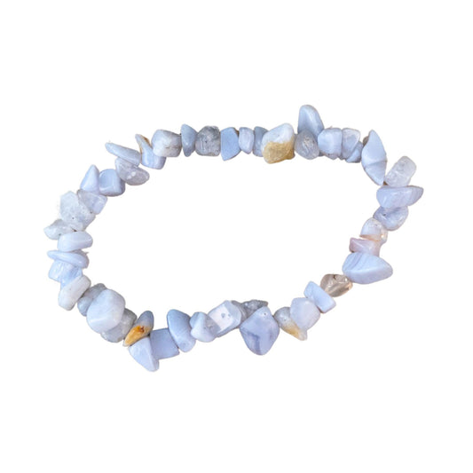 Down To Earth Blue Lace Agate Gemstone Stretch Bracelet Small Crystal Healing Bracelet (Blue Lace Agate)