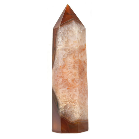 Large Red Drusy Druzy Agate Gemstone Crystal Pointed Hexagonal Tower Reiki Chakra Faceted Prism Wand Stone Home Decor