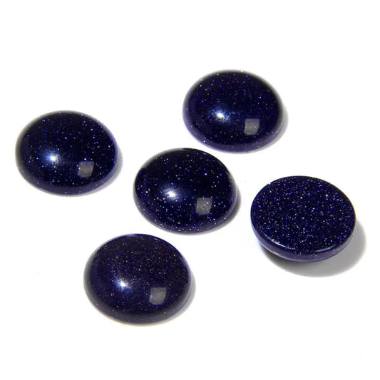 20pcs 6mm Natural Stone No Hole Blue Sandstone Semicircle Smooth Cabochons Beads Healing Chakra Crystal Stone Bead for Jewelry Making Rings Earrings Necklace Bracelet DIY Crafts