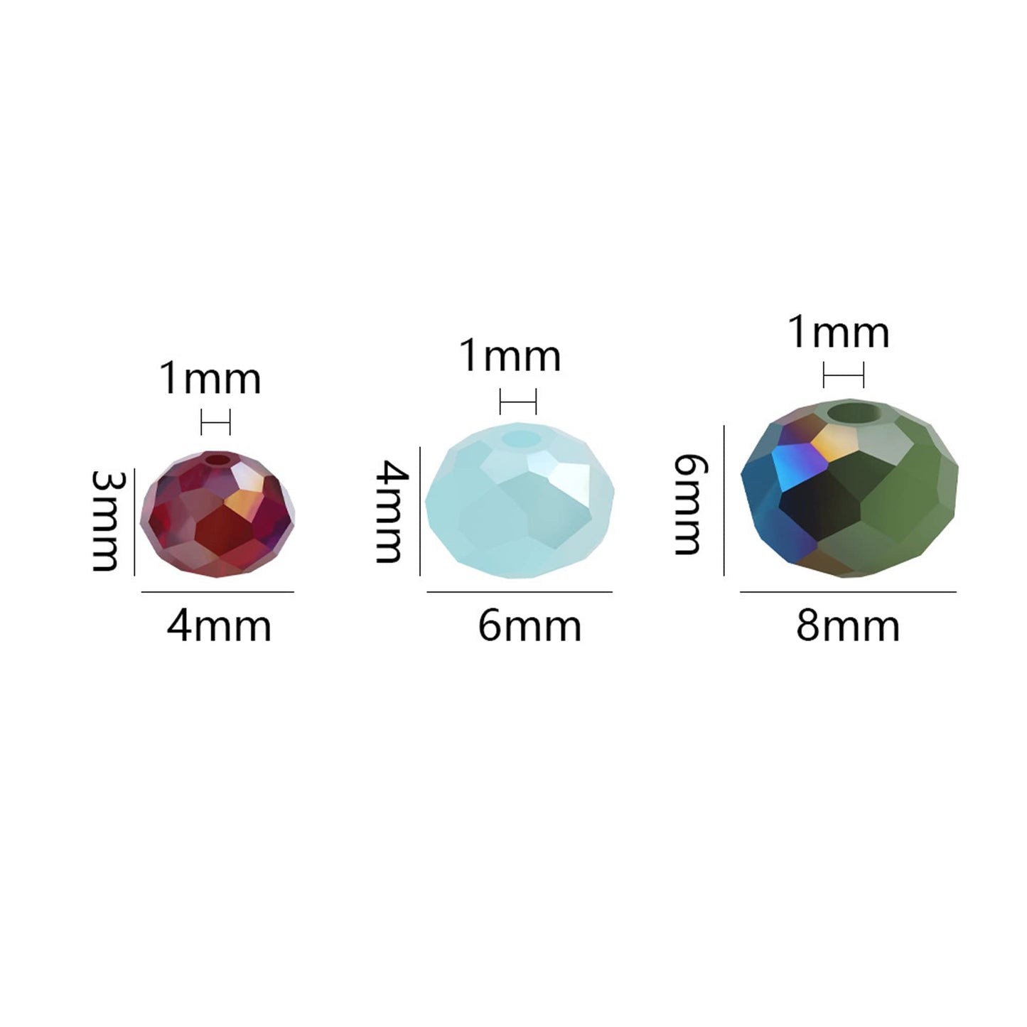 Niziky 100PCS Crystal Glass Beads for Jewelry Making, 8mm Multicolor Pink Faceted Rondelle Glass Beads with Hole, Crystal Briolette Spacer Bead for Jewelry Bracrlet Making Crafts Projects