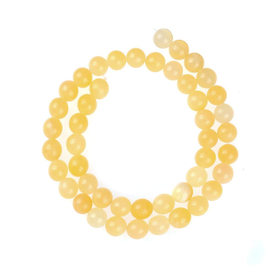Natural Stone Beads 10mm Yellow Jade Stone Gemstone Round Loose Beads Crystal Energy Stone Healing Power for Jewelry Making DIY,1 Strand 15"