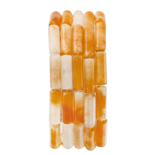 BEADIA Natural Yellow Jade Tube Beads 13x4mm 30pcs Cylinder Loose Semi Gemstone Beads for Jewelry Making Design