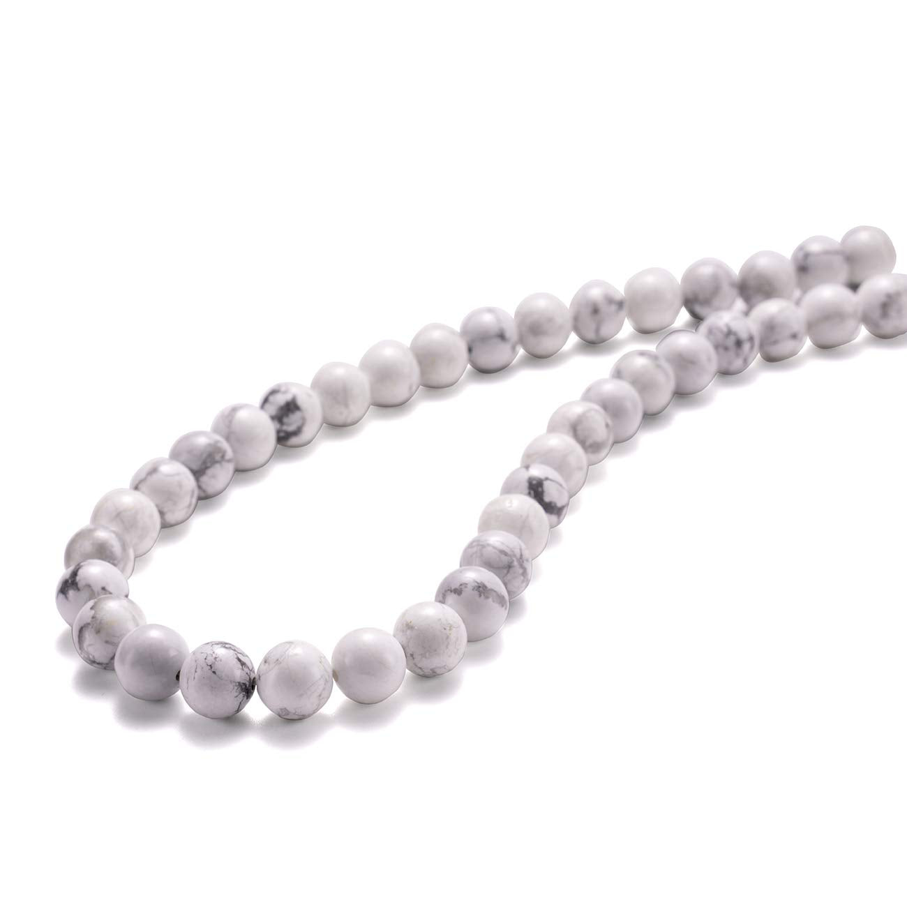 BEADIA Natural White Howlite Stone Round Loose Semi Gemstone Beads for Jewelry Making 4MM 89PCS