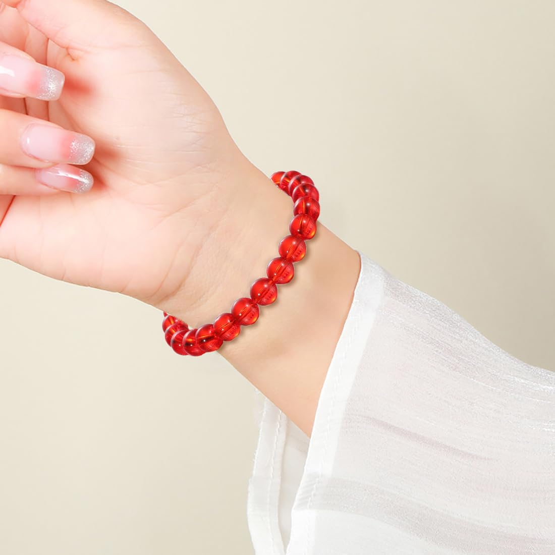 Udolfly Womens Crystal Beaded Bracelets for Women Men Protective Energy Bracelet Natural Gemstone Bead Bracelet 6mm Carnelian