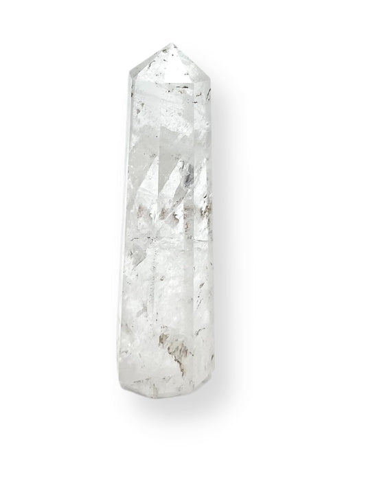 WholesaleGemShop 70 mm (3 Inch) Clear Quartz Gemstones Obelisk Tower Jumbo Facet Aura Rock Crystal Natural Polished Earth Wand Spirit
