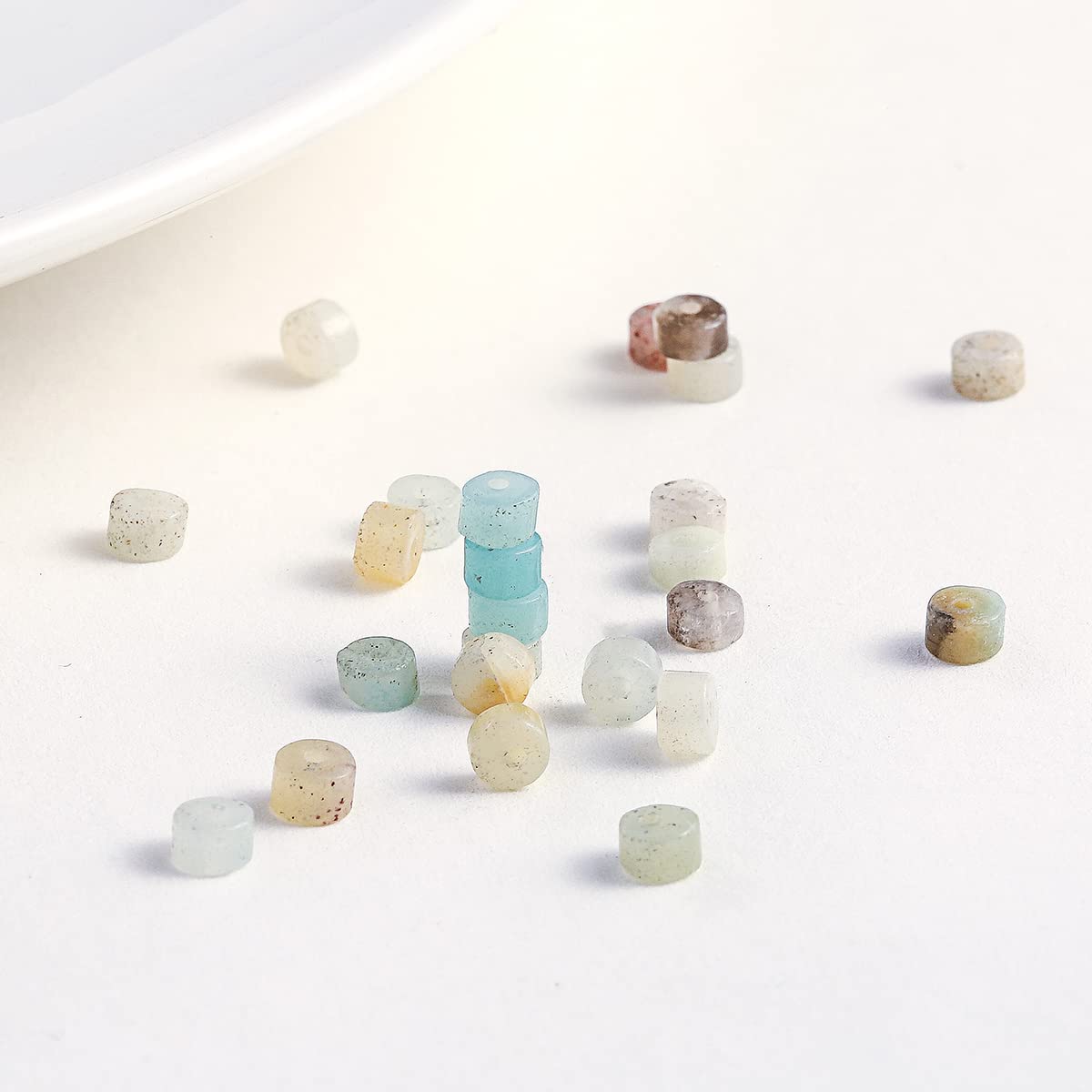 Natural Amazonite Stone Spacer Beads 4x2mm 38cm/str Flat Round Loose Semi Gemstone Caps for Making Bracelets Necklace