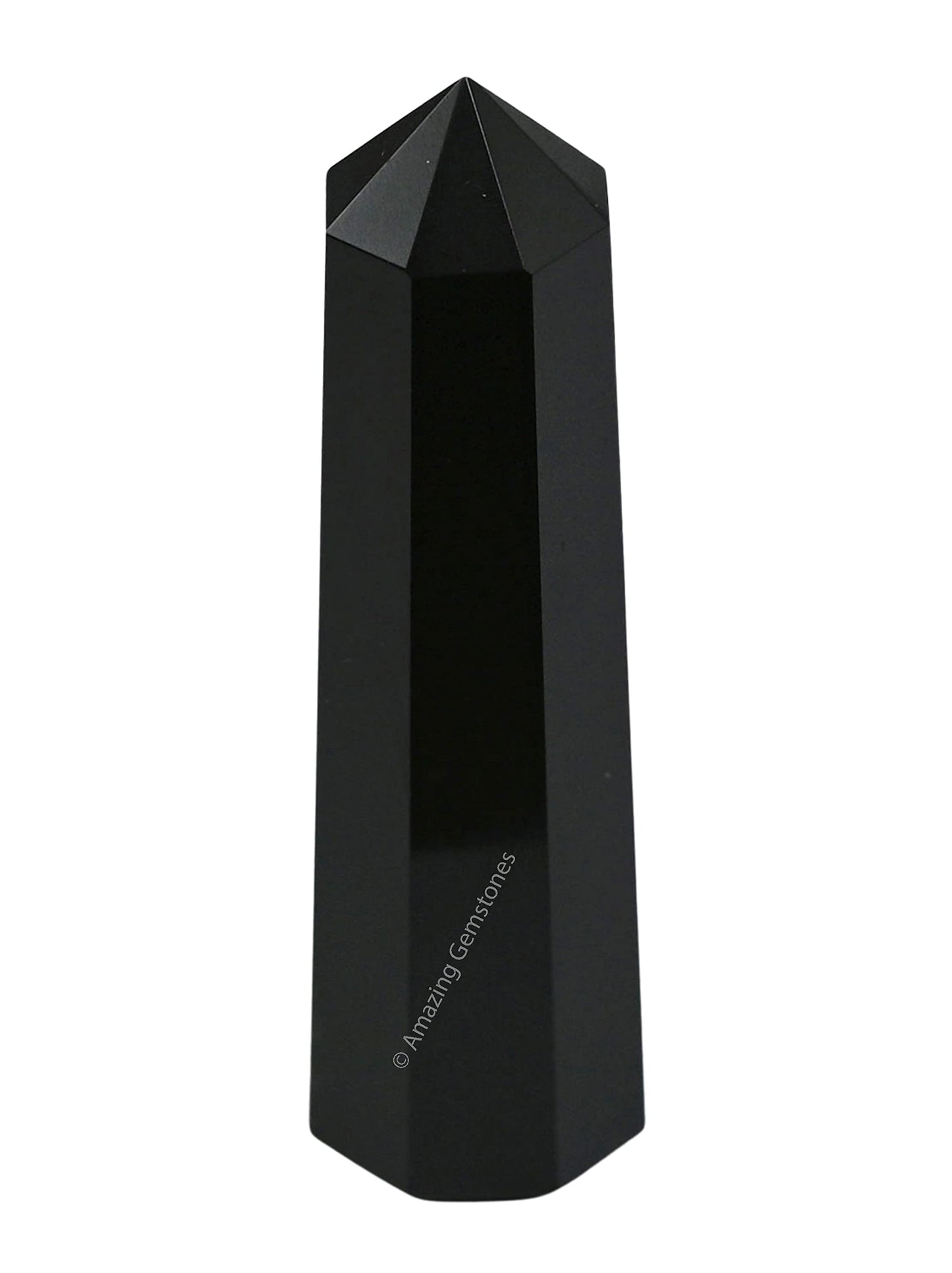 Amazing Gemstone Black Agate Crystal Towers ~ Natural Healing Crystal Point Obelisk for Reiki Healing and Crystal Grid (3" to 4" INCH)