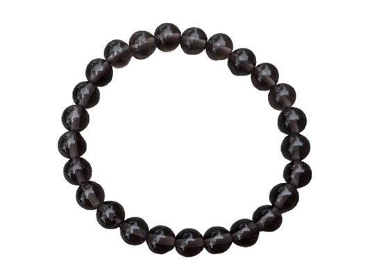 GAF TREASURES Smoky Obsidian Crystal Bead Bracelet 8mm, Genuine Smoky Obsidian Stretch Gemstone Bracelet, Healing Crystal Bracelet, Gift for Men & Women (1)