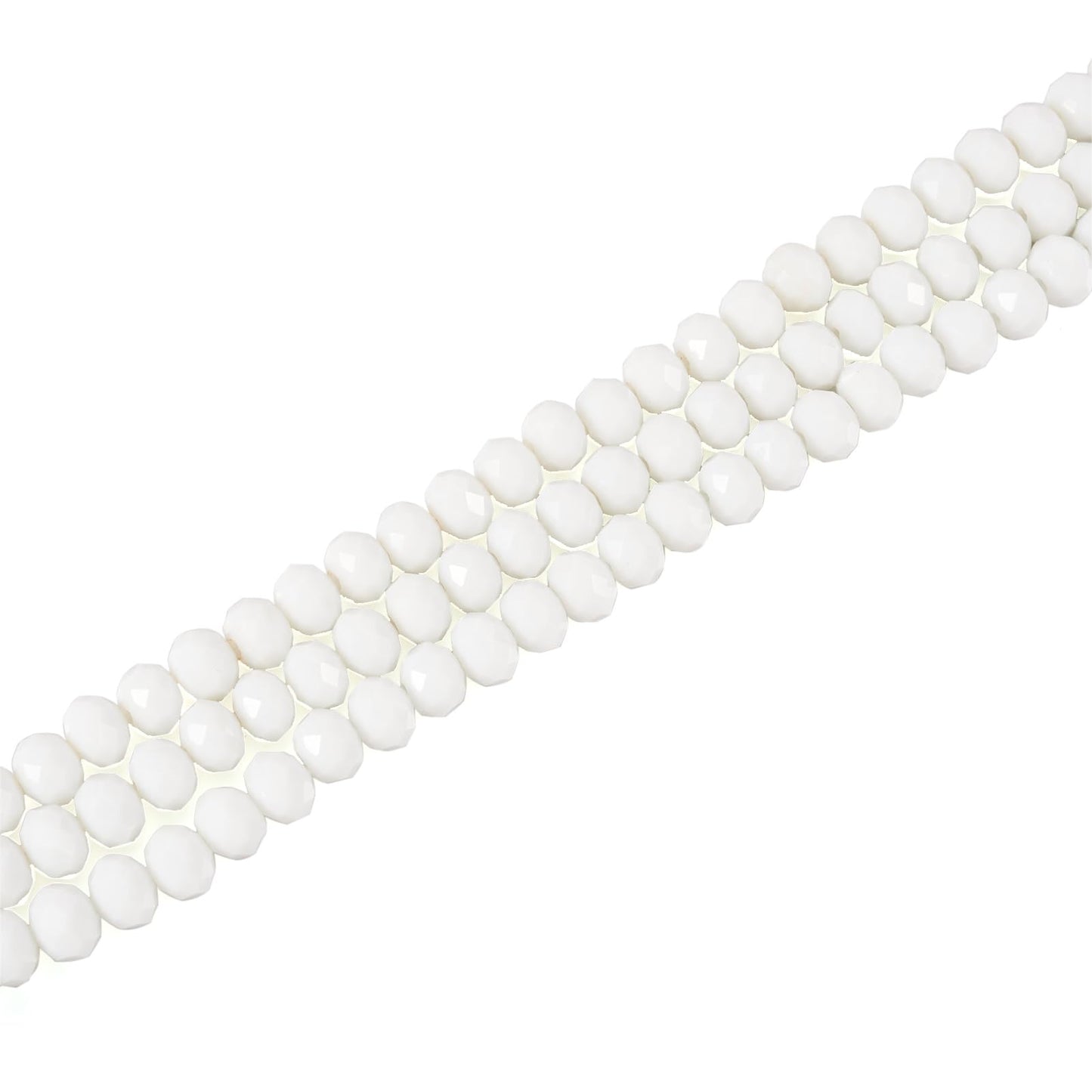 Elecrelive 630Pcs White Glass Beads 8mm Faceted Rondelle Beads Briolette Tiny Loose Crystal for Bracelets Earring Jewelry Making