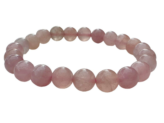 GAF TREASURES Rose Quartz Crystal Bead Bracelet, Genuine Rose Quartz Bracelet, Healing Crystal Bracelet Gift for Men & Women (1)