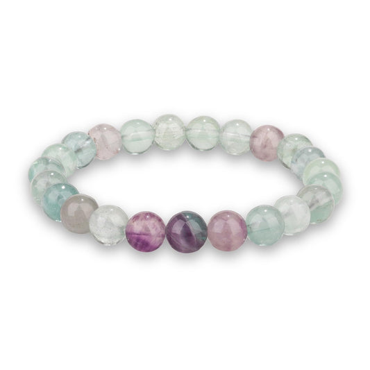 Crystal Vibe Clarity Bracelet – Fluorite Bracelet for Focus, Calmness & Aura Cleansing – Natural 8mm Healing Gemstone Beads Bracelet For Women Men