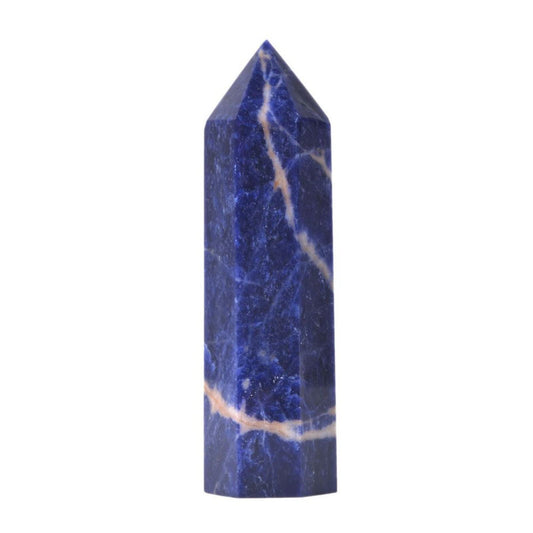 Large Sodalite Crystal Tower Healing Crystal Wand For Spiritual Use Hexagonal Point Reiki Chakra Gemstone Home Office Decor