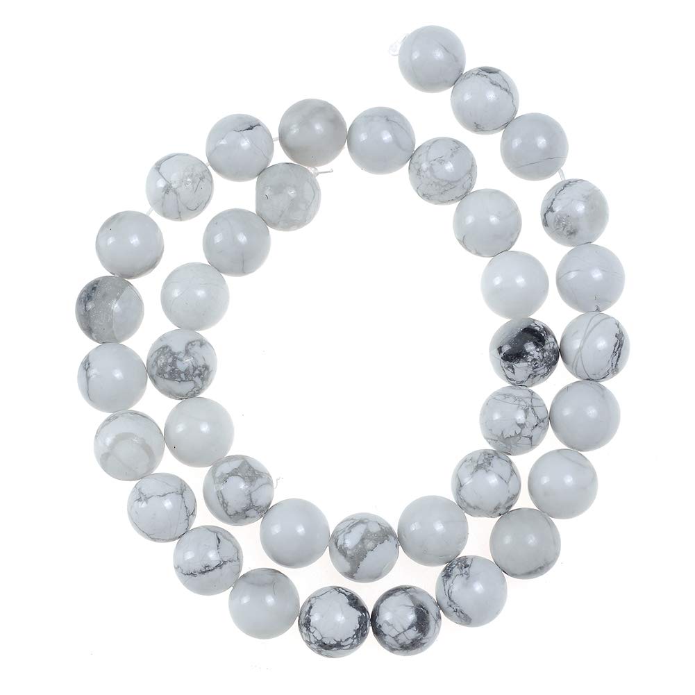 Natural Stone Beads 2mm White Howlite Gemstone Round Loose Beads Crystal Energy Stone Healing Power for Jewelry Making DIY,1 Strand 15"