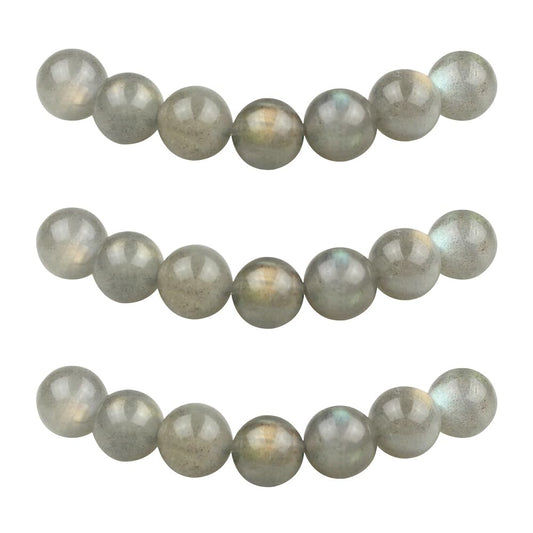 MJDCB Natural Round Stone Beads 6mm Labradorite Loose Gemstone Beads for Jewelry Making Bracelet Necklace 60pcs