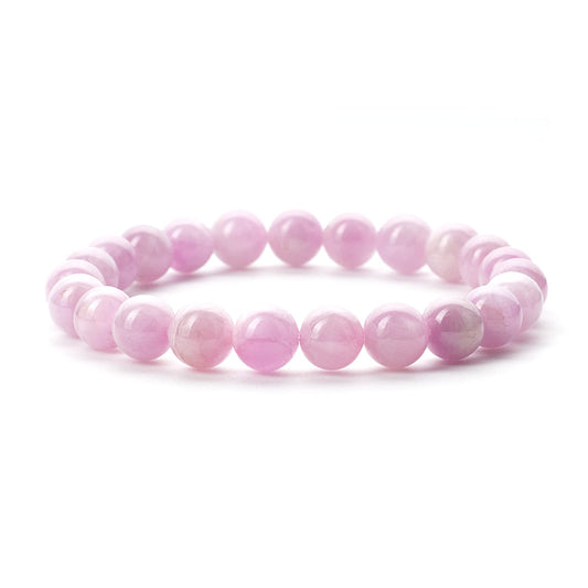 Cherry Tree Collection Kunzite Beaded Bracelet – Genuine 8mm Gemstone Stretch Bracelet for Men & Women – Handmade Crystal Bracelet - (Kunzite - S)
