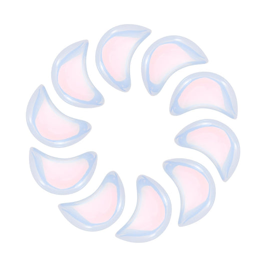 MECCANIXITY 10 Pcs Moon Crystal Worry Stone, 0.5 Inch Length Natural Opalite Moon Gemstone Bulk, Carved Pocket Stones for Meditation Balancing Pendant Decor