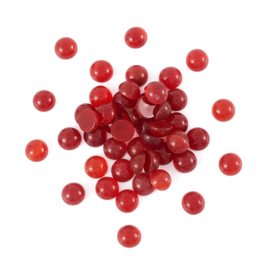 Fashewelry 50Pcs Natural Carnelian Cabochon Stone Half Round Beads 6mm Flat Back Gemstone Chakra Healing Crystal Dome Cover Cabs for Jewelry Making
