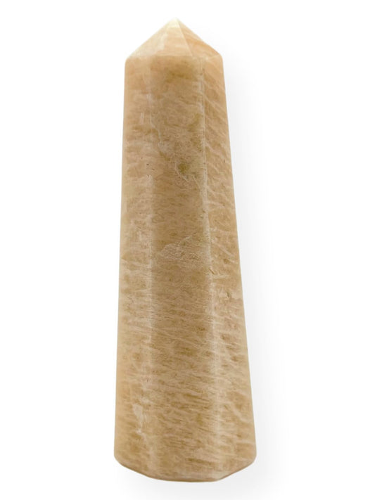 WholesaleGemShop 3 Inch (70 mm) Moonstone Gemstones Obelisk Tower Jumbo Facet Aura Rock Crystal Natural Polished Earth Wand Spirit