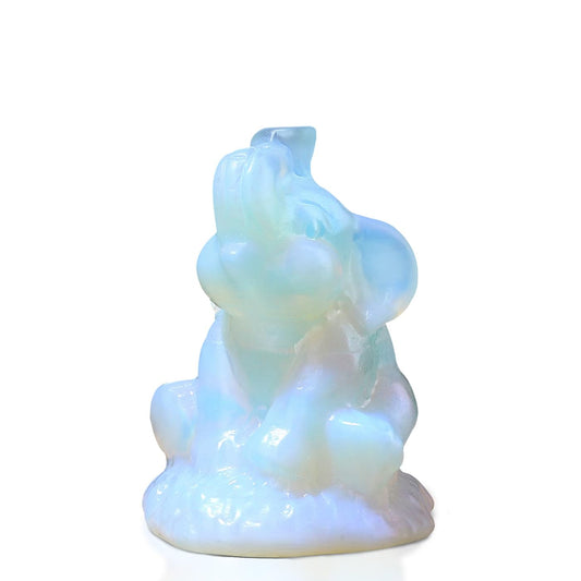 ZHIYUXI 2.2" Opalite Elephant Gifts for Women Encouraging White Elephant Decor Lucky Cute Elephants Figurine Inspirational Gifts for Women