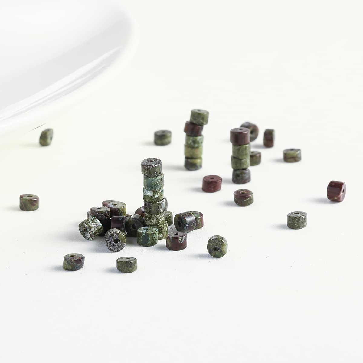 Natural Dragon Blood Stone Spacer Beads 4x2mm 38cm/str Flat Round Loose Semi Gemstone Caps for Making Bracelets Necklace