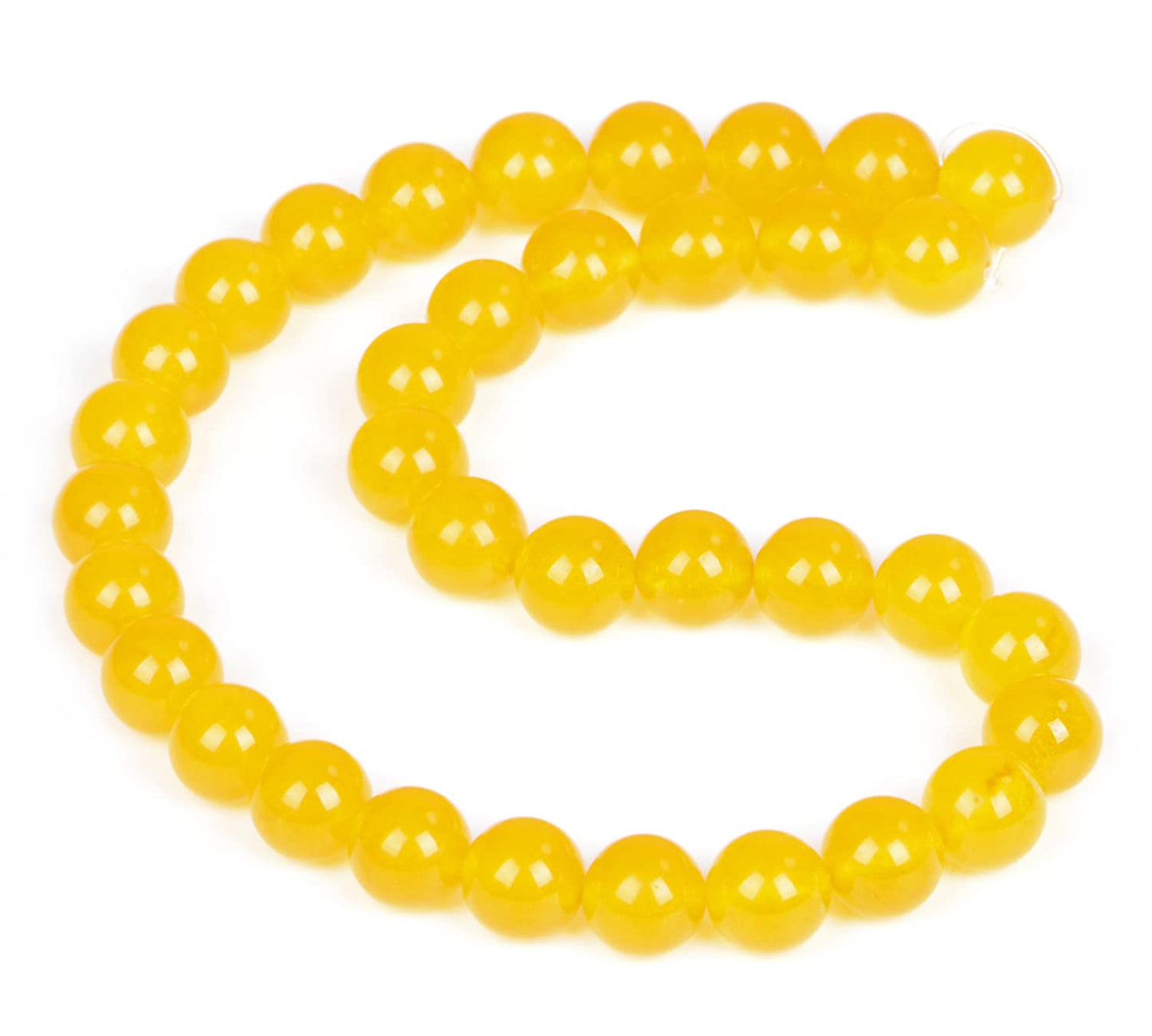 AD Beads Natural Gemstone Round Loose Beads 15" for Bracelet Necklace Earrings Jwelery Making Crafts DIY (10mm, Yellow Jade)