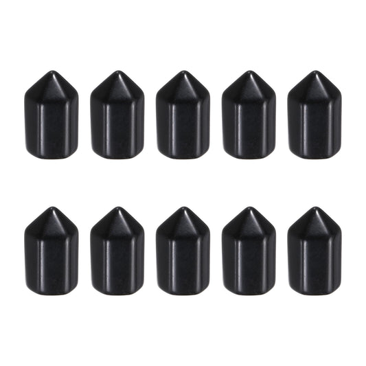 MECCANIXITY Crystals Wands Black Obsidian Hexagonal Faceted Single Points Towers Pocket Polished Stone Bulk for Energy Chakra Meditation Crystal Healing, 15 x 25mm (Black),5Pcs