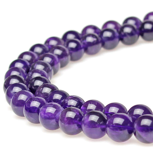 MJDCB 5A Natural South Africa Amethyst Gemstone Round Stone Beads for Jewelry Making DIY Bracelet Necklace (12mm)