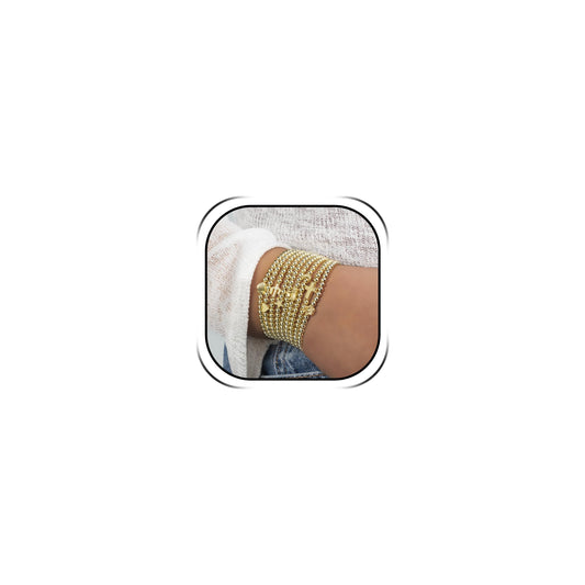 Harry and Henry Gold Beaded Bracelets for Women Non Tarnish Dainty Pearl Beaded Bracelet Cross Stack Stretch Bracelets for Women Trendy Gifts 2025 Easter Basket Stuffers