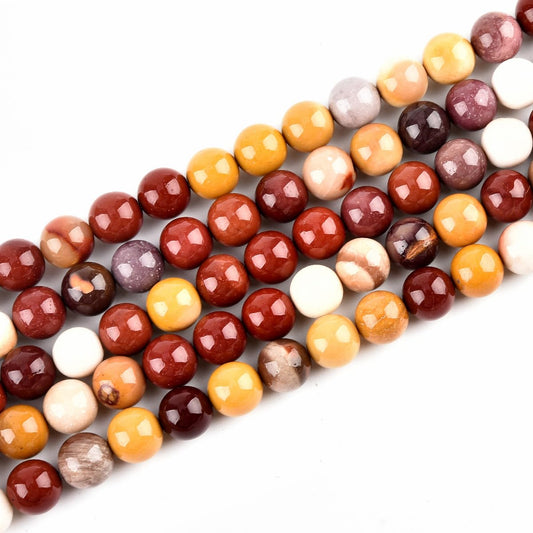 LIFAVOVY Mookaite Jasper Beads for Jewelry Making Natural Gemstone Semi Precious 10mm Round 15 inch(37-39pcs)