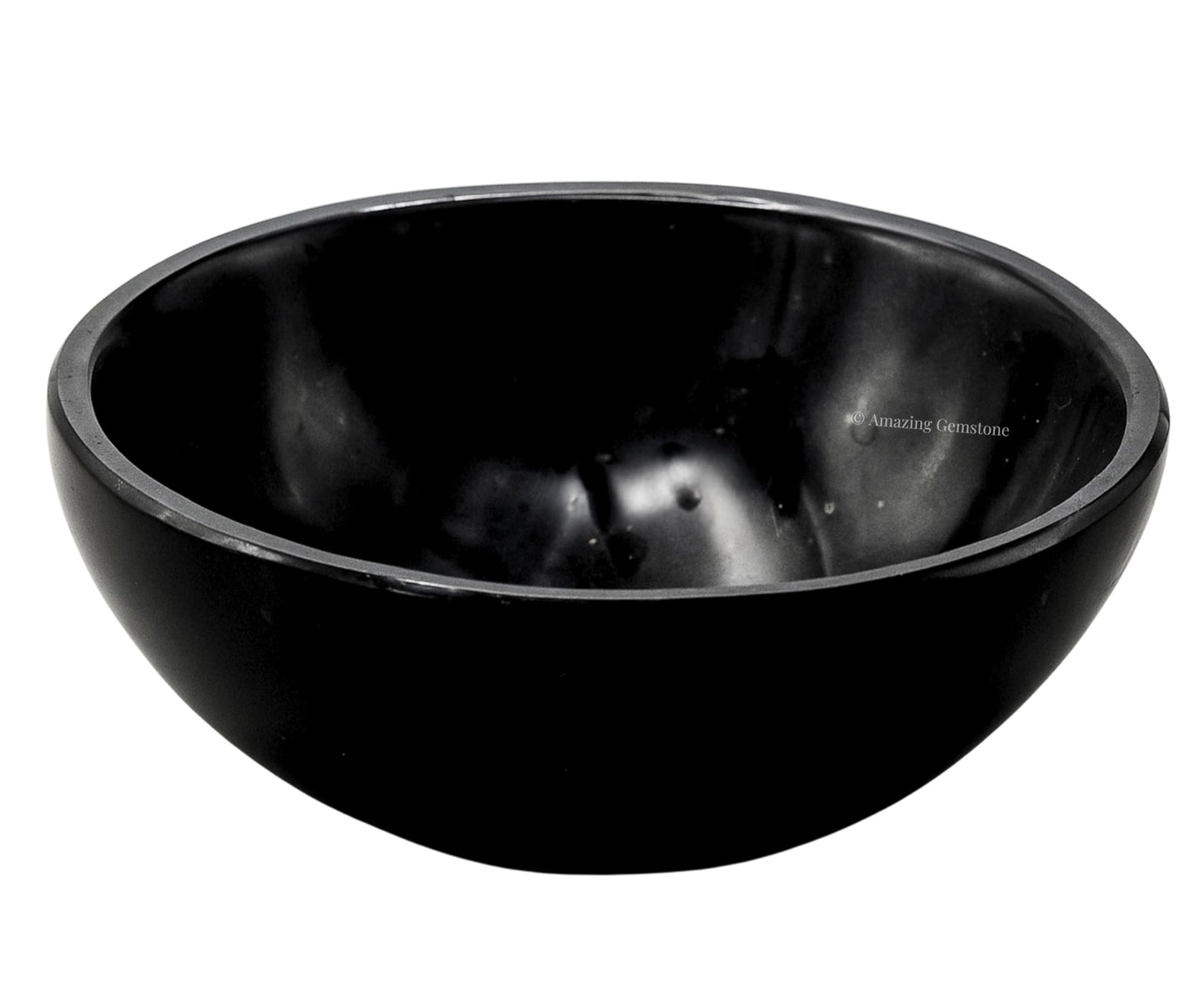 Black Tourmaline Crystal Bowl - 3 Inch Decorative Bowls for Room and Home Decor - Gemstone Healing Crystals for Elegant Display, Positive Energy Balance and Gift
