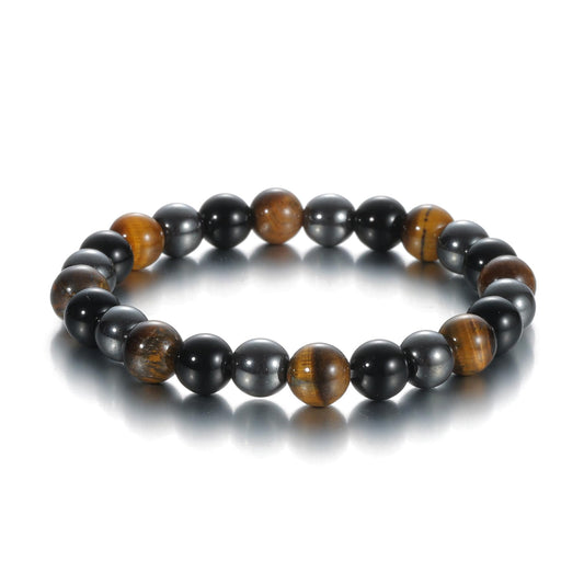 Udolfly Womens Crystal Beaded Bracelets for Women Men Protective Energy Bracelet Natural Gemstone Bead Bracelet 4mm Triple Protect