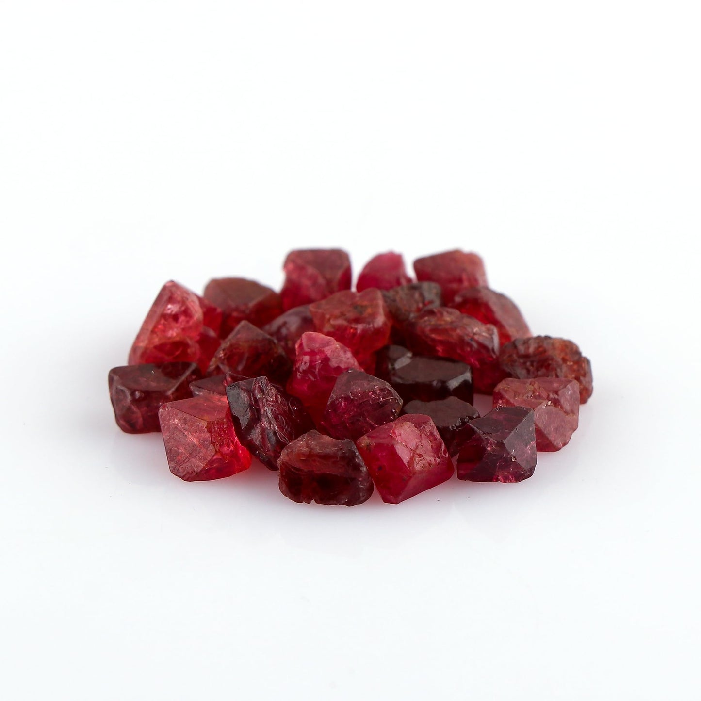 CRYSTALINES (50cts) Natural Raw Red Spinel Gemstone, Wholesale Rough Stones, DIY Jewelry Making, Loose Gems Supplies, Chakra & Healing Crystals, August Birthstone, Gem Collection (28 to 32pcs)