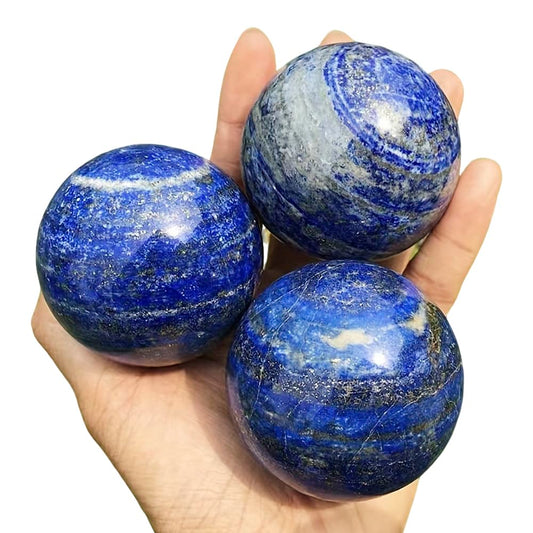 4-5cm/1.57-1.96inch Natural Crystal Spheres Lapis Lazuli Polished Divination Ball Decorative Sphere Reiki Healing Crystals Ball Healing Stone Crafts (40-50mm, Lapis Lazuli)