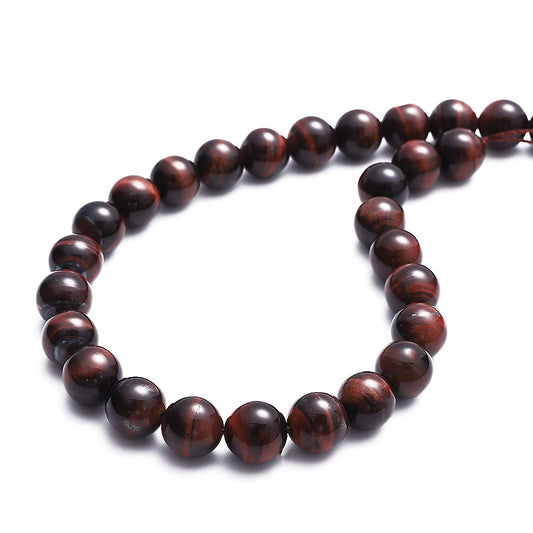 BEADIA Natural Red Tiger Eye Stone Round Loose Semi Gemstone Beads for Jewelry Making 12MM 32PCS