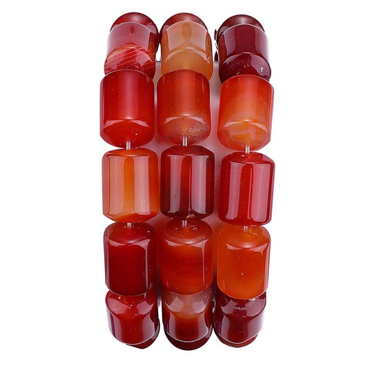 BEADIA Natural Red Agate Cylinder Stone Loose Semi Gemstone Beads for Jewelry Making 10mmx14mm 38cm