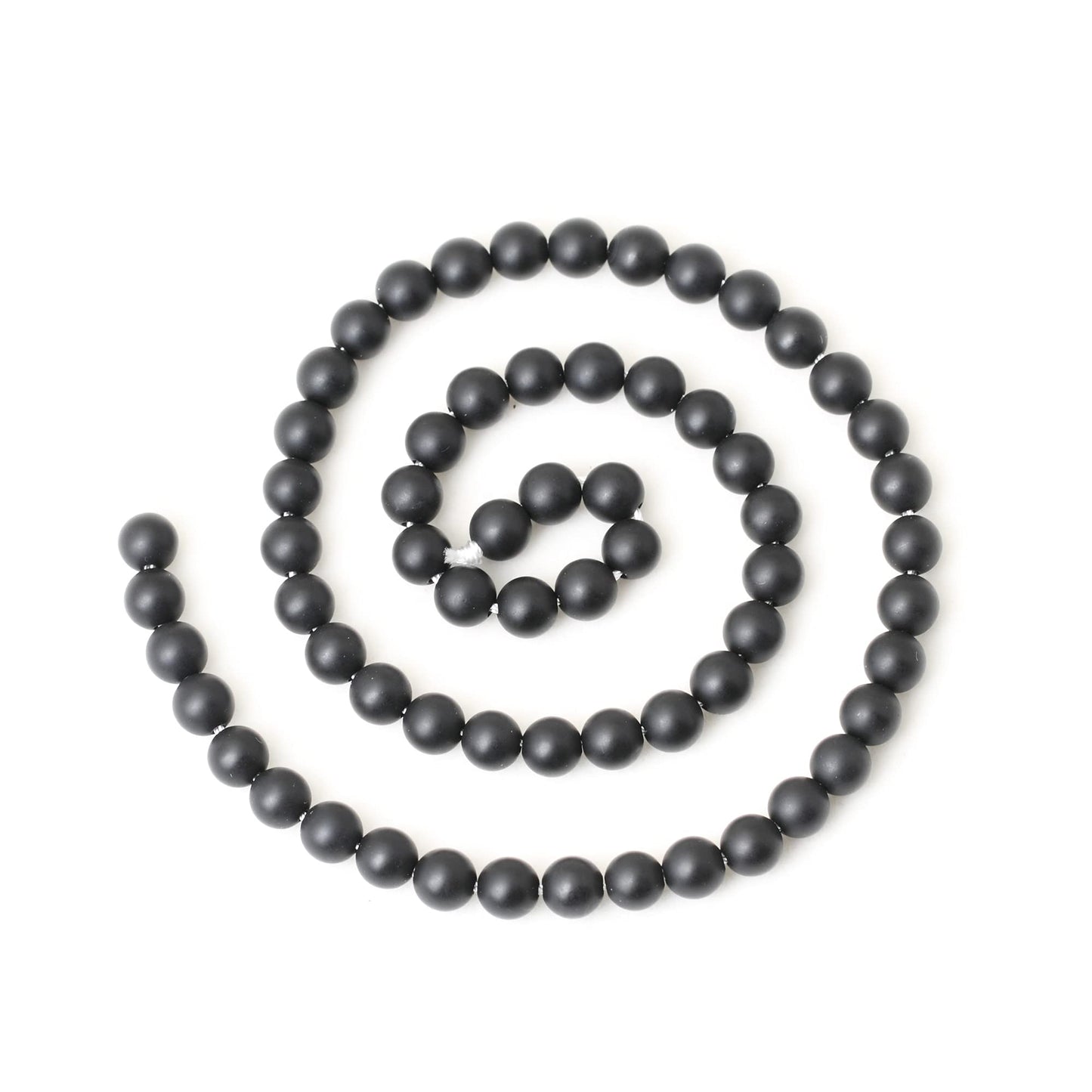CHEAVIAN 60PCS 6mm Natural Matte Black Onyx Round Loose Beads DIY Bracelet Necklace Materials 1 Strand 15"