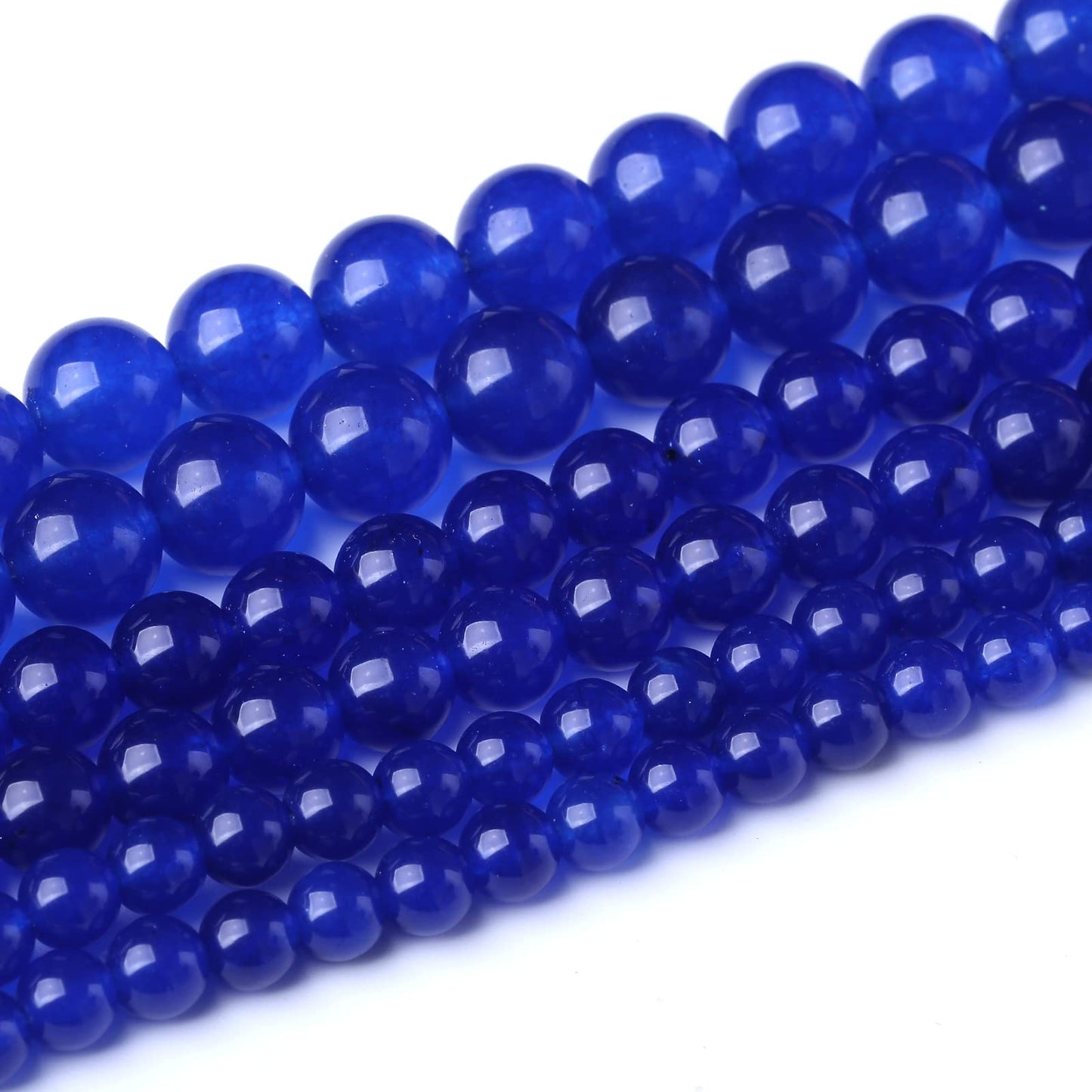 60PCS 6MM Natural Blue Chalcedony Stone Beads Energy Healing Beads for DIY Jewelry Bracelet Necklace Making for Jewelry Making15Inch