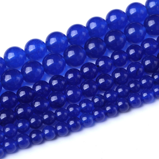 60PCS 6MM Natural Blue Chalcedony Stone Beads Energy Healing Beads for DIY Jewelry Bracelet Necklace Making for Jewelry Making15Inch