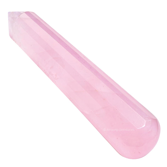 Amazing Gemstone Rose Quartz Crystal Wand Massage Stick - Pelvic Wand Gua Sha for Adults - Crystals and Healing Stones Massage Wands for Adults Gifts (Pointed)