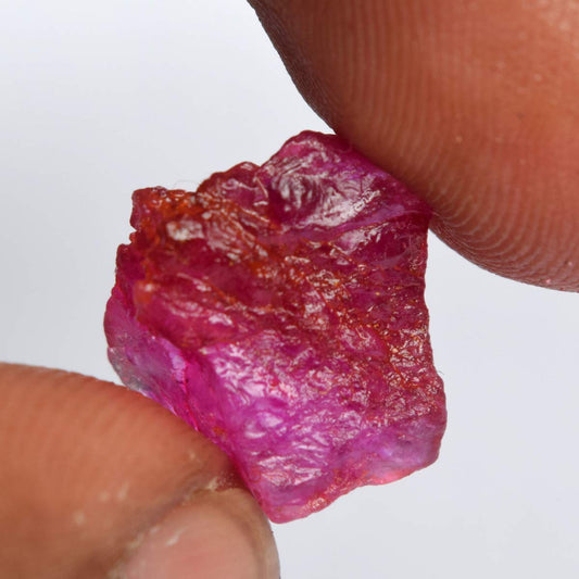 GEMHUB Untreated Raw Rough Ruby 11.00 Ct. Certified Healing Crystal Natural Red Ruby Gemstone